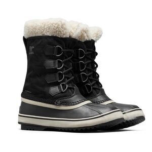 SOREL Women's Winter Carnival Waterproof Boot - Black, Stone - 8